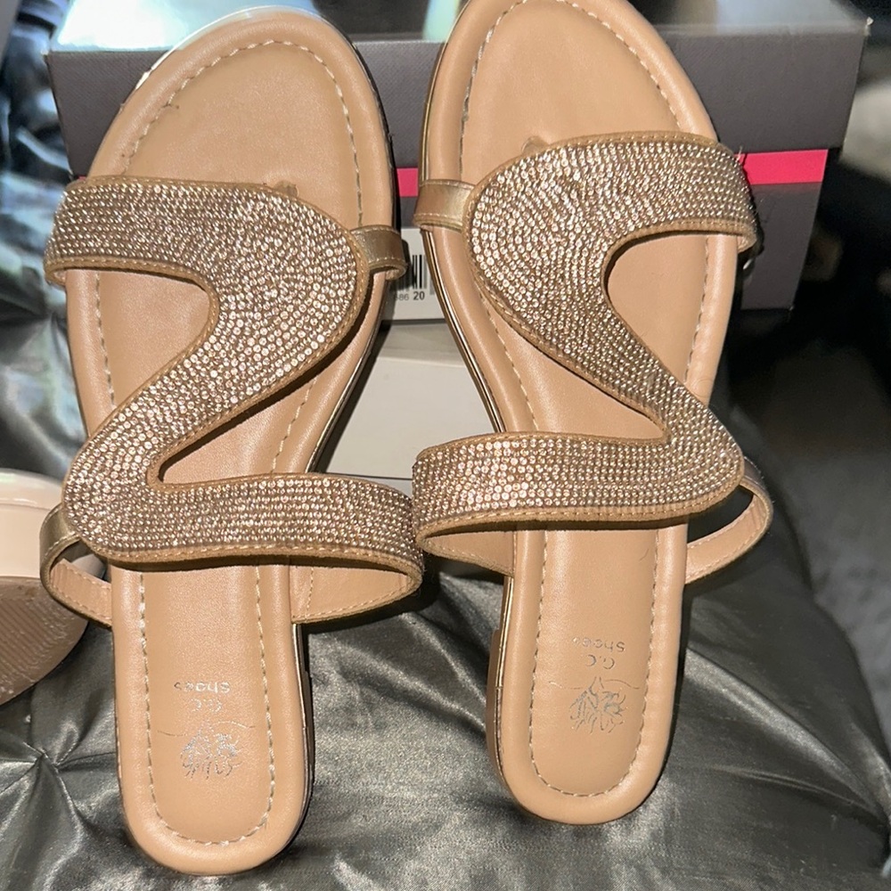 Elegant Rose Gold Studded Sandals